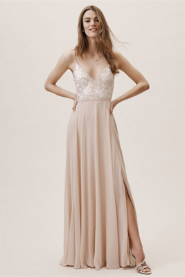 anthropologie blush dress