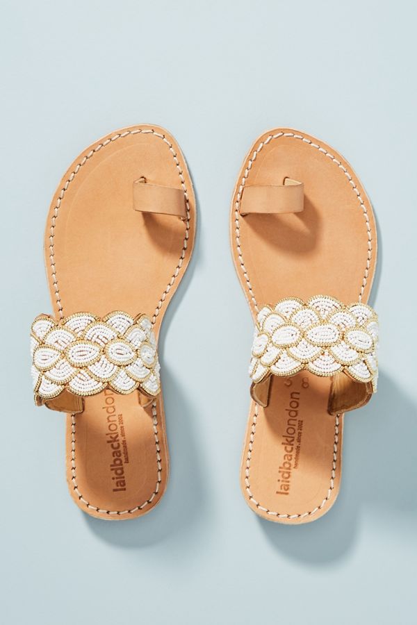 Laidback London Beaded Strap Slide Sandals Anthropologie