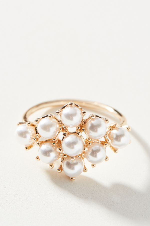 Glass Pearl Ring + Shell Dish | Anthropologie