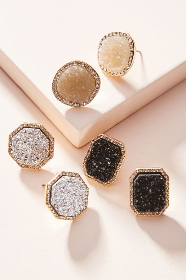 BaubleBar Druzy Post Earring Set Anthropologie