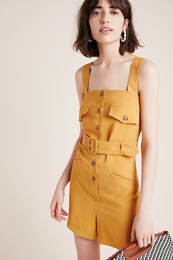 Slide View: 1: Sunshine Button-Front Romper