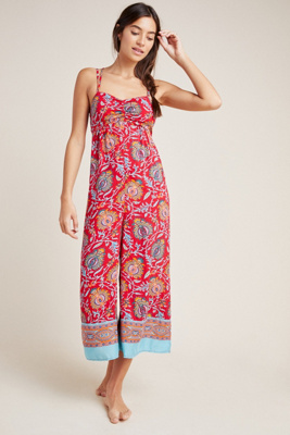 anthropologie red jumpsuit