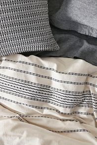 Slide View: 3: Coyuchi Rippled Stripe Organic Duvet Cover