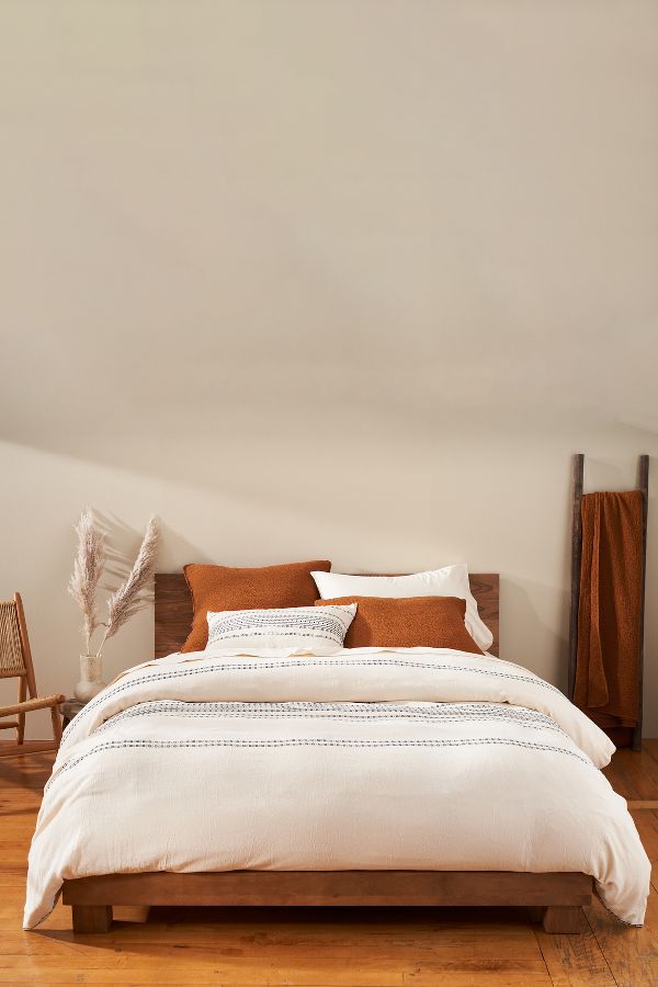 Slide View: 1: Coyuchi Rippled Stripe Organic Duvet Cover