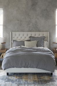 Slide View: 2: Coyuchi Organic Linen Chambray Duvet Cover