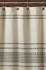 Slide View: 1: Coyuchi Rippled Stripe Organic Shower Curtain