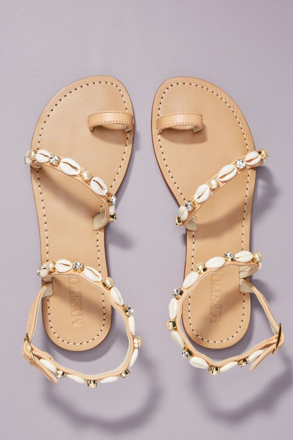 Mystique Shell-Embellished Sandals | Anthropologie