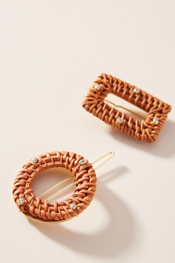Woven Shapes Hair Barrette Set Anthropologie