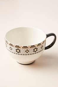 Slide View: 2: The Bistro Tile Stoneware Teacups, Set of 4