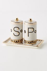 Slide View: 3: Bistro Tile Salt & Pepper Shakers