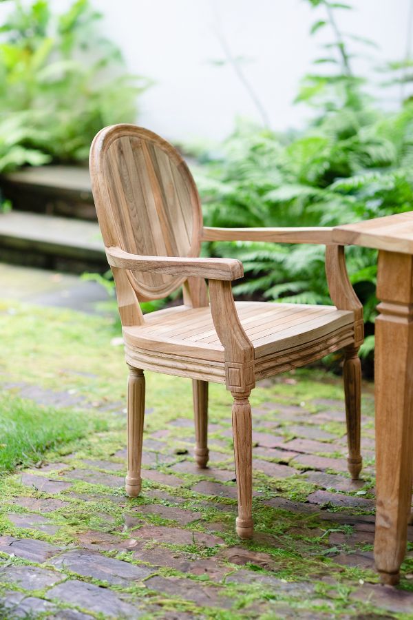 Slide View: 1: Palladio Oval Back Reclaimed Teak Armchair