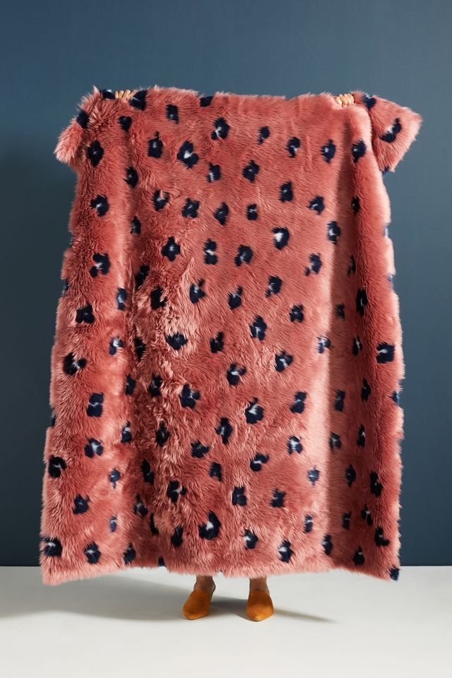 Dalia Faux Fur Throw Blanket Anthropologie