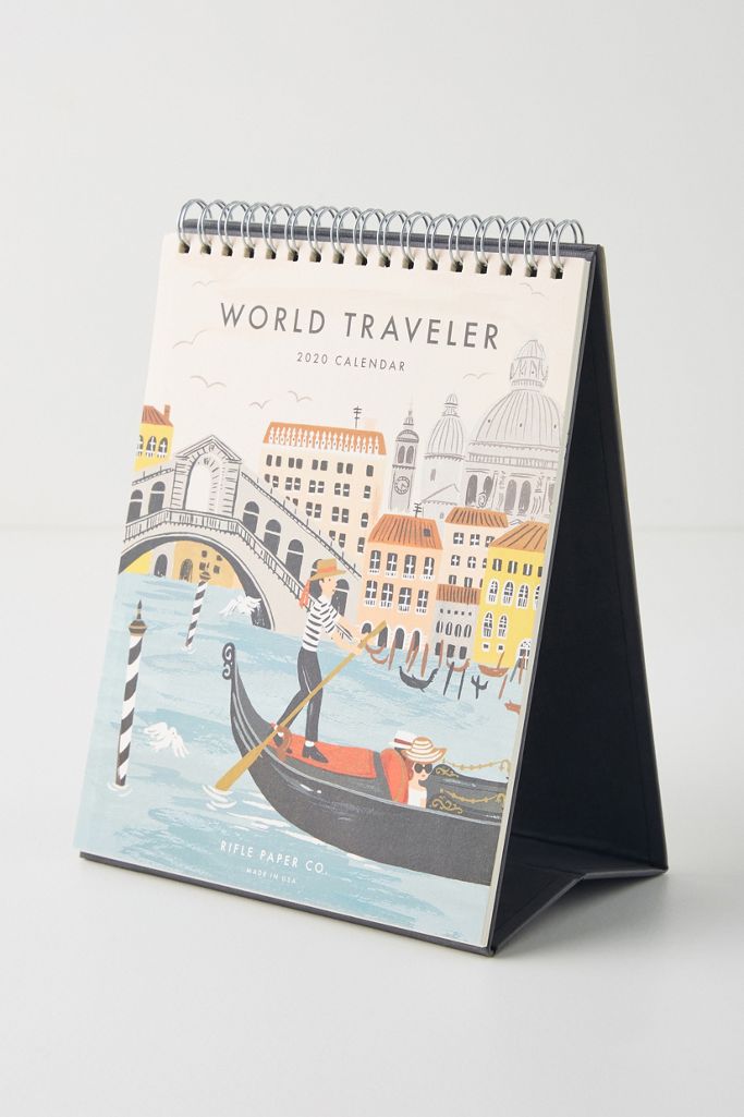 Rifle Paper Co. World Traveler 2020 Desk Calendar Anthropologie