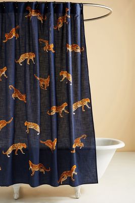 Leopard Organic Cotton Shower Curtain