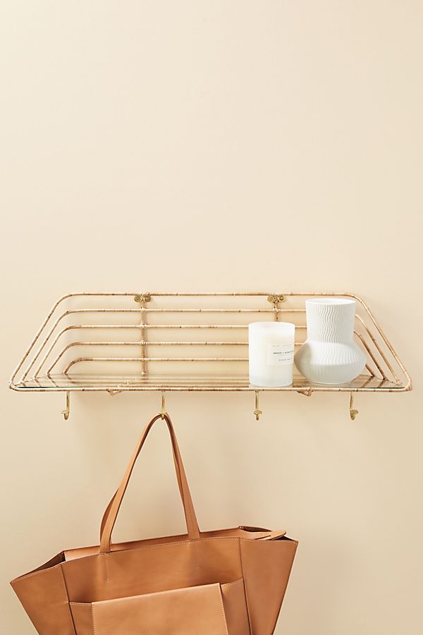 Slide View: 1: Bella Rattan-Wrapped Shelf
