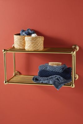 two tier bathroom shelf