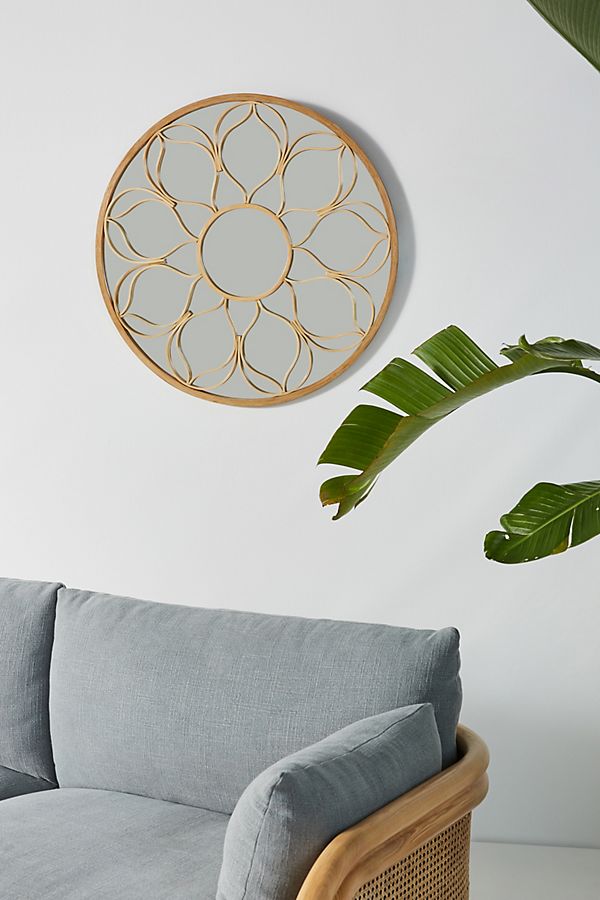 Slide View: 1: Wildflower Rattan Mirror