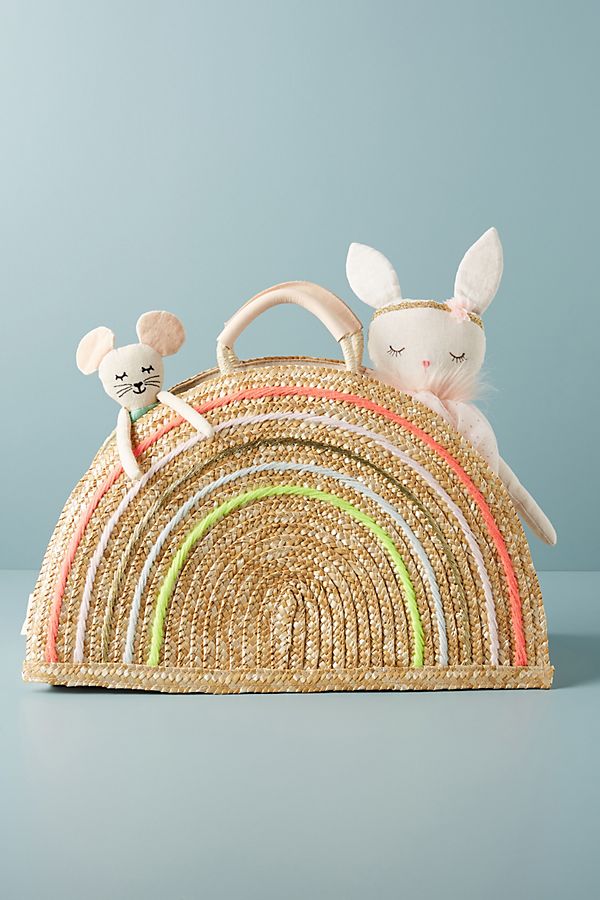 Slide View: 1: Sunshine Rainbow Woven Storage Bin