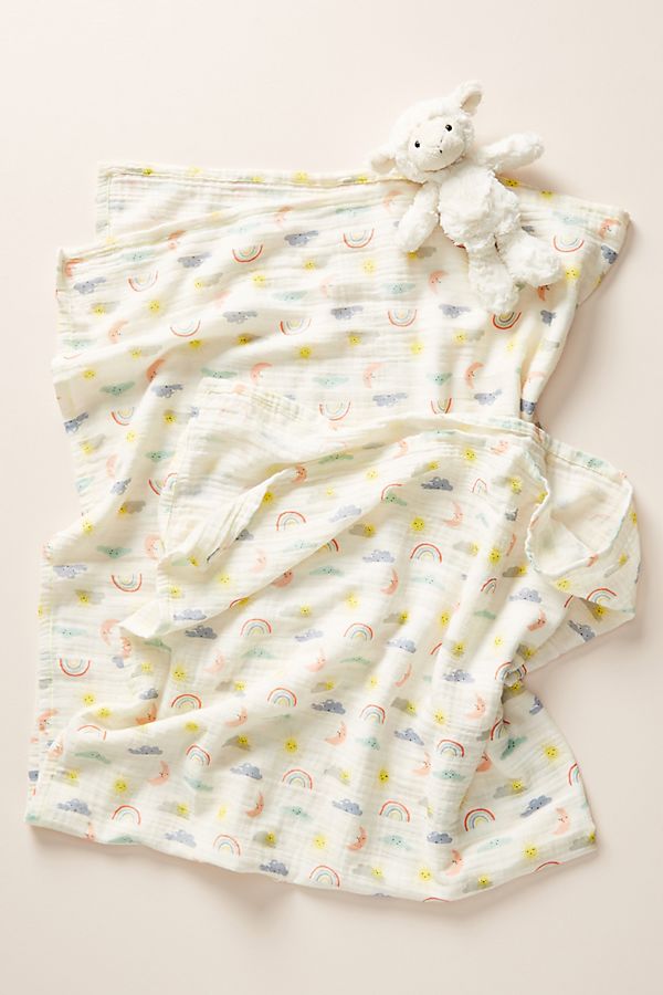 Slide View: 1: Meri Meri Sunshine Rainbow Swaddle Blanket