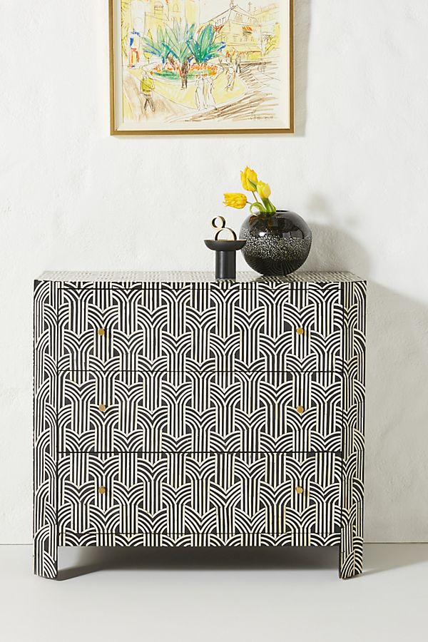Slide View: 1: Midtown Inlay Three-Drawer Dresser