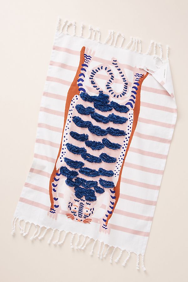 Slide View: 1: Tasseled Tiger Dish Towel