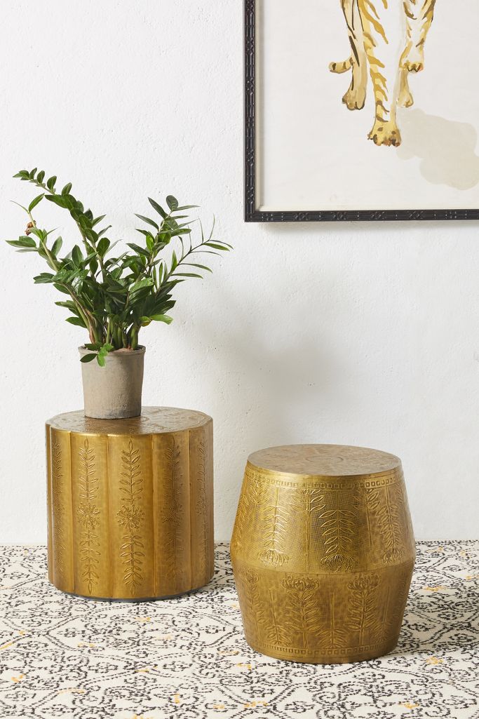 Embossed Drum Side Table Anthropologie