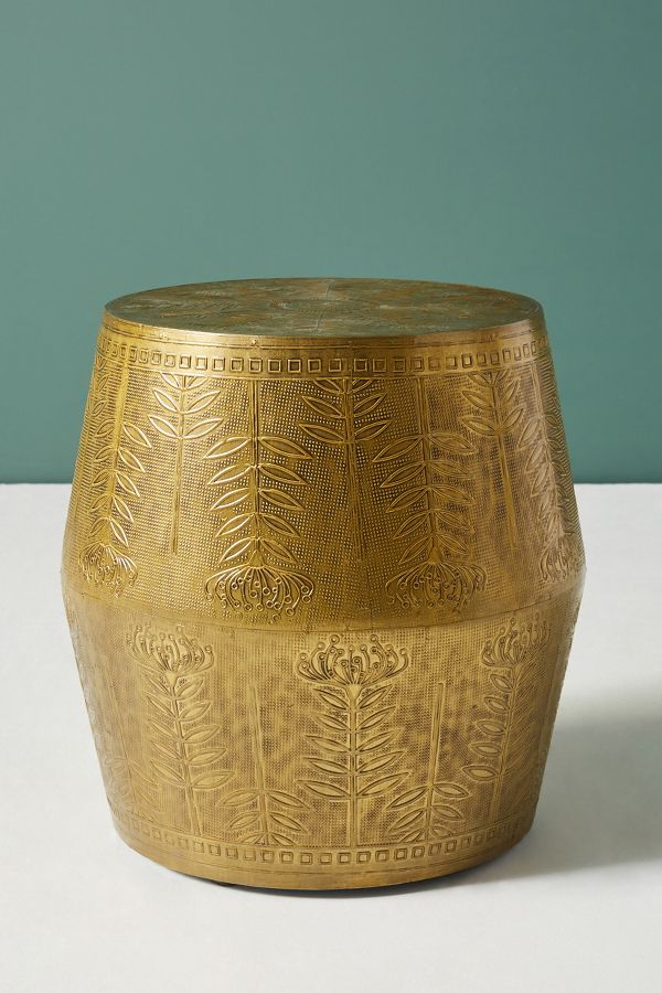 Embossed Drum Side Table Anthropologie Uk