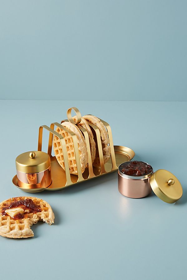 Slide View: 1: Evie Toast Rack + Jam Jar Set