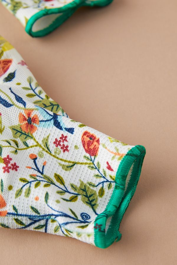 Slide View: 3: Floral Garden Weeder Gloves