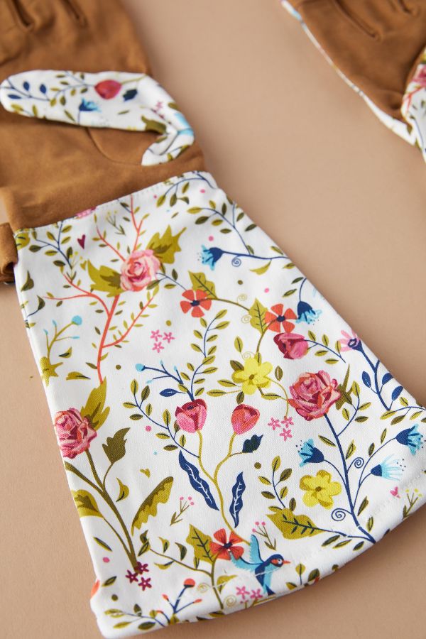 Slide View: 4: Long Floral Garden Gloves