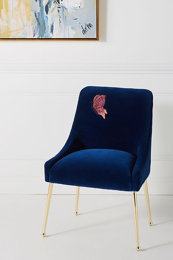 Slide View: 1: Embellished Velvet Elowen Chair
