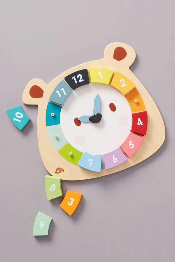Slide View: 1: Colorful Bear Clock Toy Set