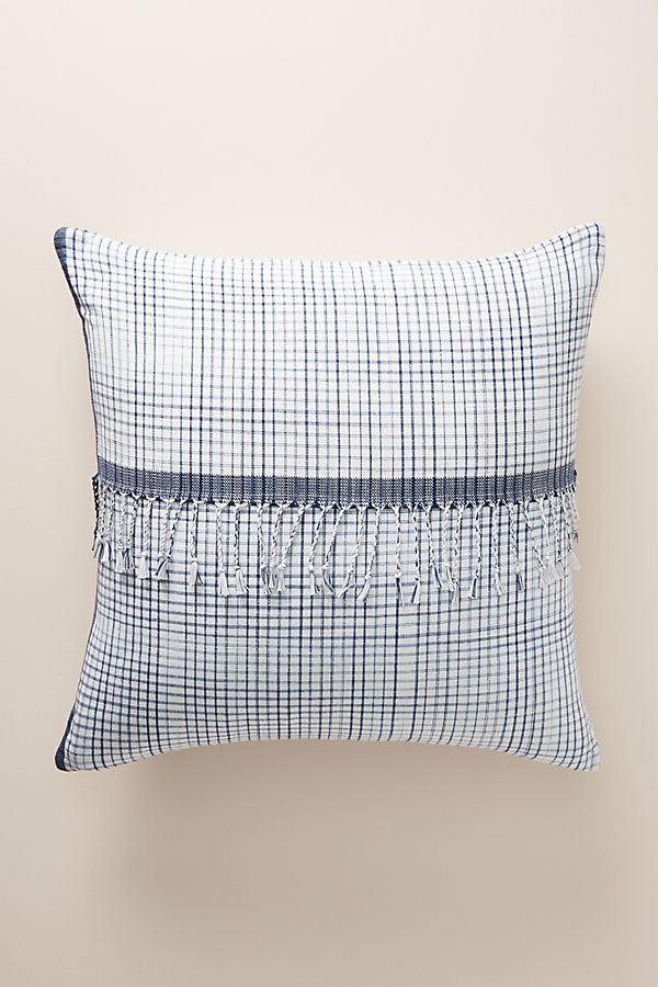 Slide View: 1: Woven Gingham Pillow