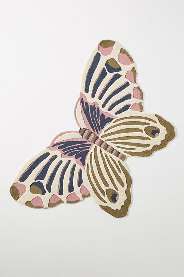 Slide View: 1: Hand-Tufted Butterfly Rug