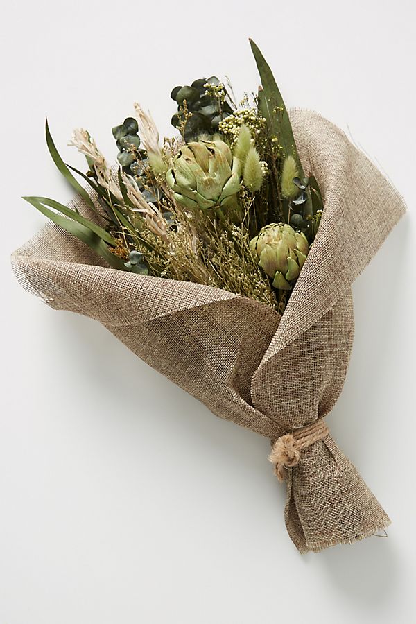 Slide View: 1: Dried Green Bouquet