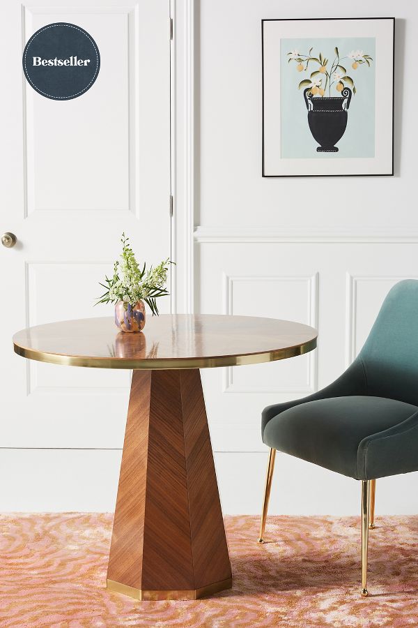 Slide View: 1: Quillen Marquetry Round Bistro Table