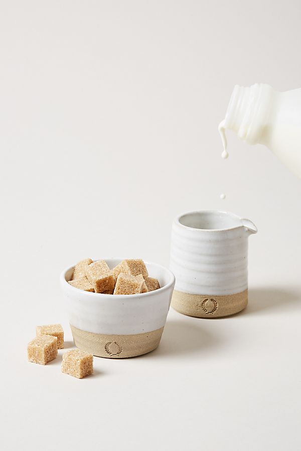 Slide View: 2: Farmhouse Pottery Silo Sugar and Creamer Set