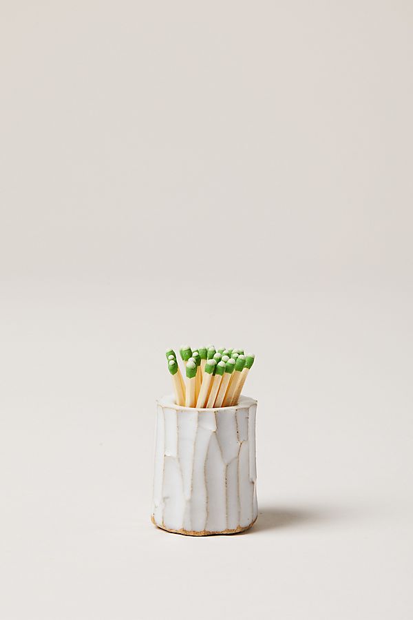 Slide View: 1: Farmhouse Pottery White Log Match Striker