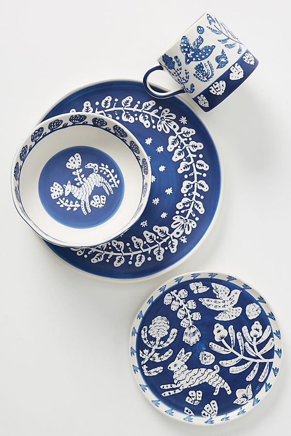 Slide View: 2: Pallu Dinner Plates, Set of 4
