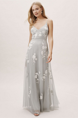 anthropologie silver dress