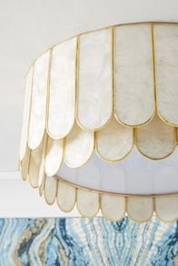 Slide View: 3: Madelyn Capiz Faceted Flush Mount