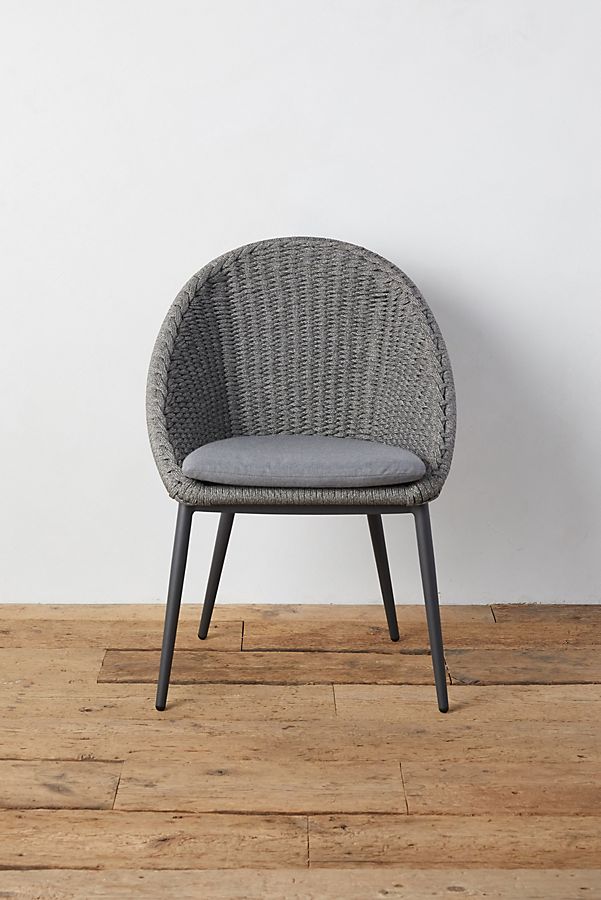 Slide View: 1: Canyon Curve Aluminum + Woven Rope Side Chair