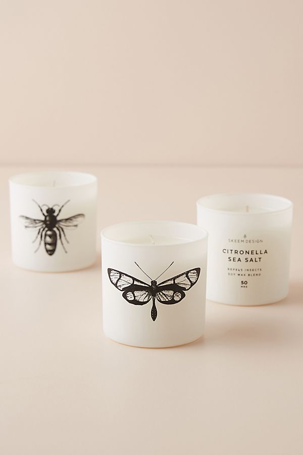 Slide View: 1: Citronella Sea Salt Candles, Set of 3