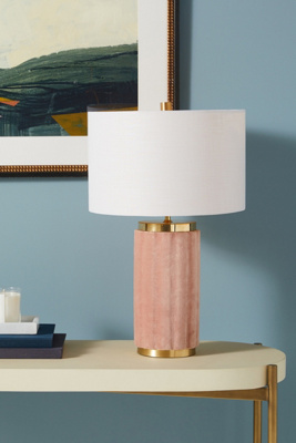 blue velvet table lamp