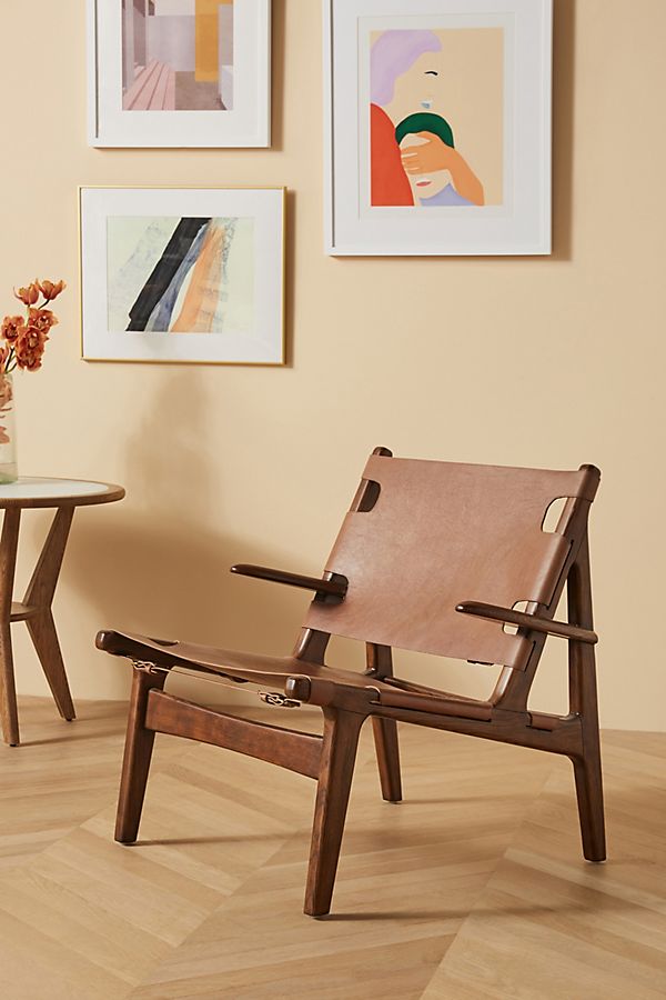 Slide View: 1: Soho Home x Anthropologie Santiago Leather Sling Chair