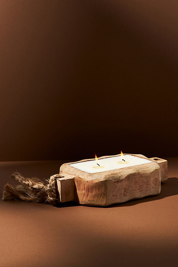 Slide View: 1: Driftwood Tray Candle
