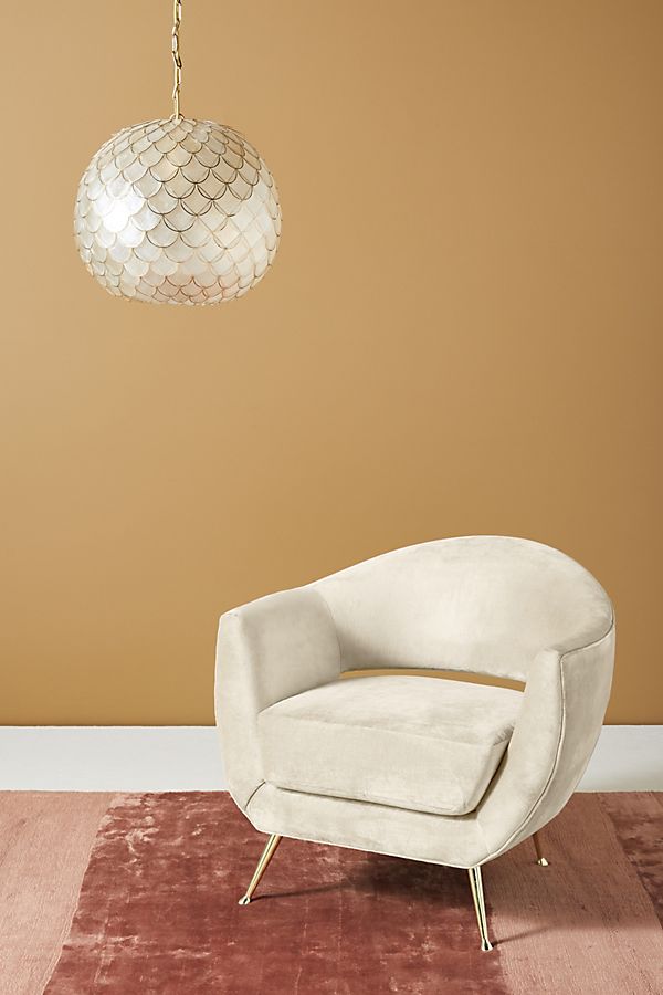 Slide View: 1: Lucca Slub Velvet Chair