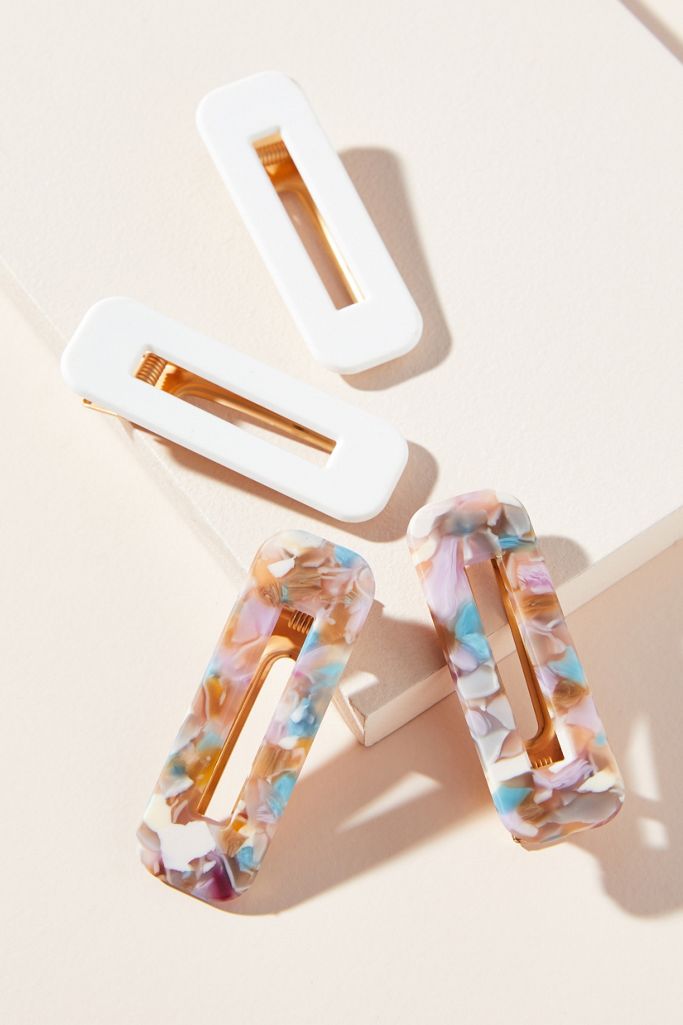 Squared Tortoise Hair Clip Set Anthropologie