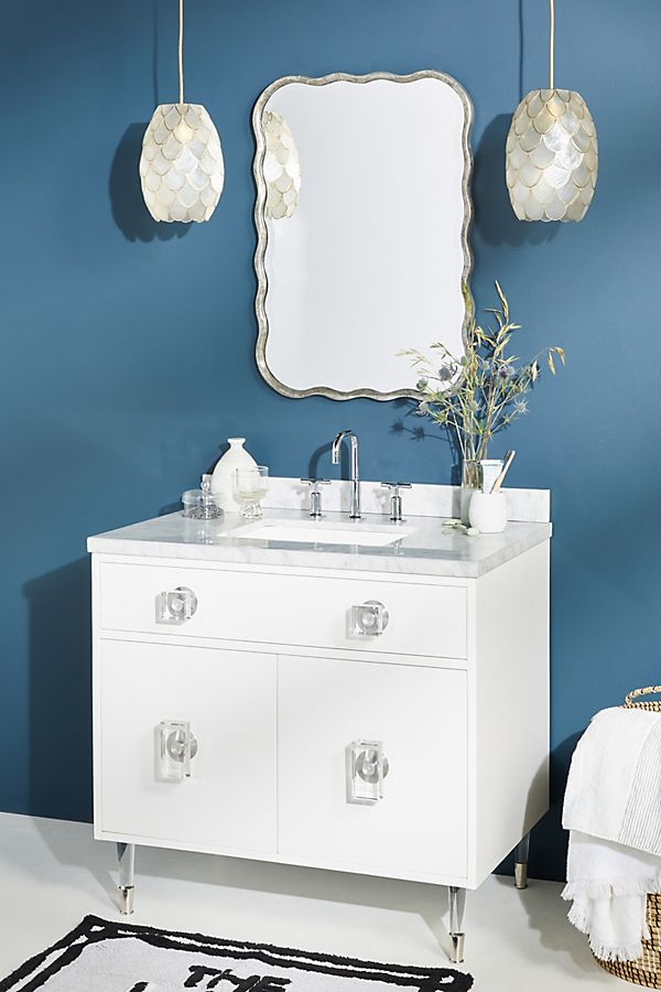 Slide View: 1: Lacquered Regency Single Bathroom Vanity