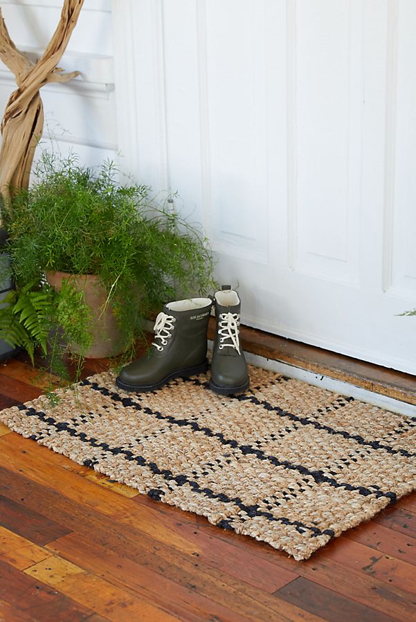 Slide View: 5: Windowpane Jute Doormat